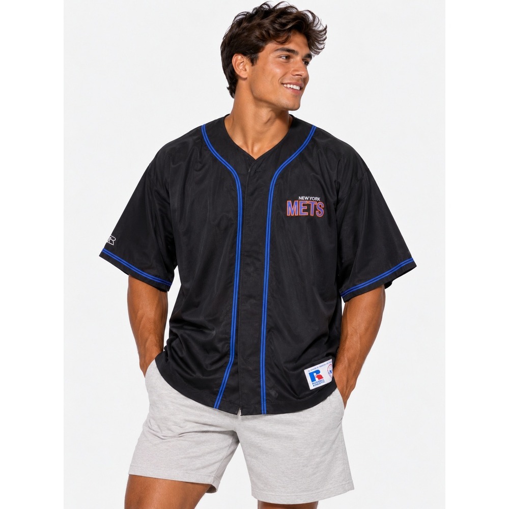 VTG Russell Athletic New York Mets 90's MLB Zip Up Jersey Warm Up Jacket XXL NWT